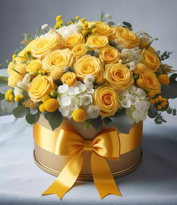 Yellow Flowers, welcome spring and the color of your flowers, from roses, and gerberas to illuminated sunflowers, we design your anniversary flowers, birthdays, romance, and home delivery service in Miami. Bouquets Flowers