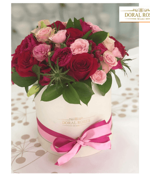 Jardín de Rosas Redondo, Regalo de Flores para el día de la madre, Arreglo de flores, envía flores por Doral Roses Miami