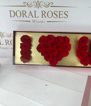 Rosas en caja I Love YOU