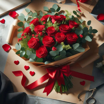Bouquet of 15 red roses, special gift packaged, Surprise your loved one with this beautiful bouquet of 15 red roses, delivery flowers and roses in Miami, Doral Roses