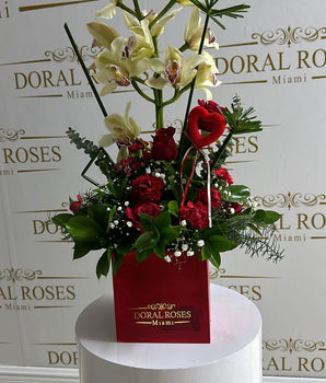 Red Roses & Orchids Box