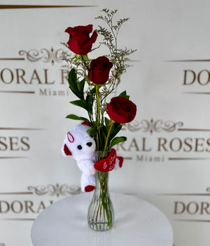 3 Roses and Teddy