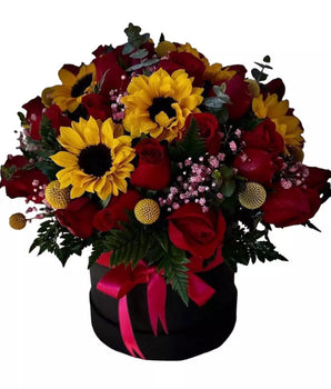 Sunflower And Red Roses Mother Day Online