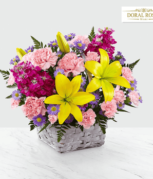 Brillante y Luminoso, Regalo de Flores para el día de la madre, Arreglo de flores, envía flores por Doral Roses Miami