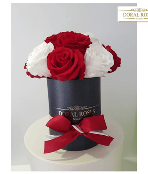 Rosas Rojas y Blancas, Regalo de Flores para el día de la madre, Arreglo de flores, envía flores por Doral Roses Miami