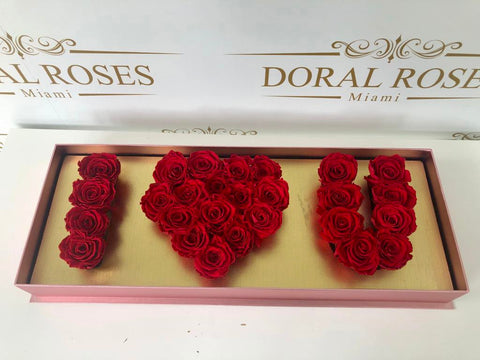 Rosas en caja I Love YOU
